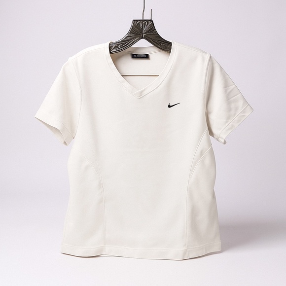 Nike Tops - Nike Womens Dry Fit V-neck Short Sleeve Top White - S